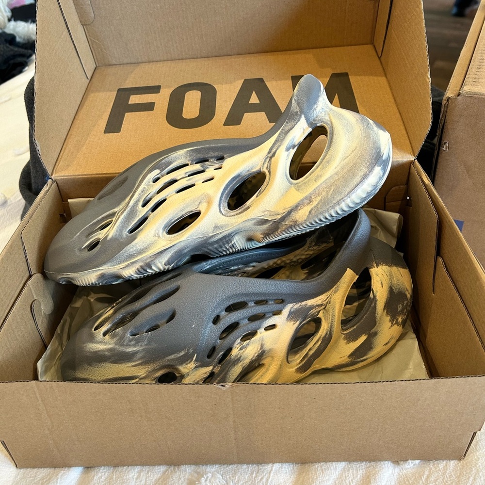 Yeezy Black and Cream Water Shoes with Futuristic Design